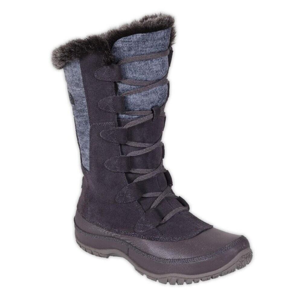 The North Face Nuptse Purna Boot Grey Brown Waterproof Lace-up Women's Size 7
